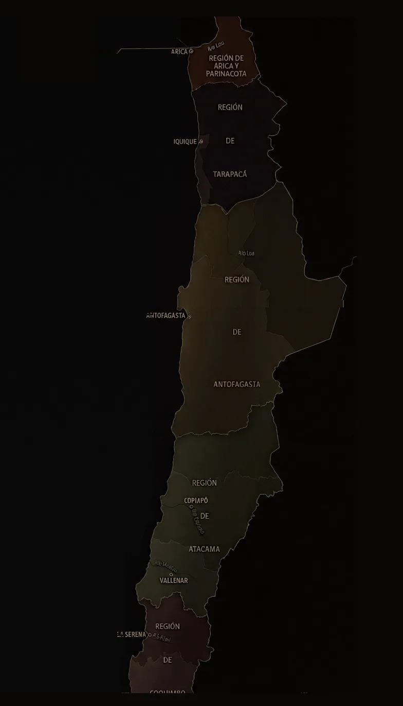 Mapa del norte de Chile